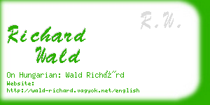 richard wald business card